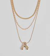 A Initial Layered Bubble Necklace